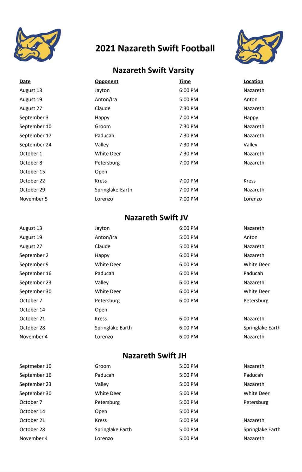 Football Schedule